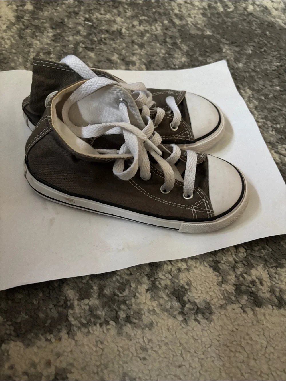 Converse Kids High-Top Sneakers in Brown with White Accents
